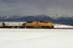 UP SD70M #4367 leads the northbound Cache Valley Local (LCG-41C) shoving some cars into Presto Products in Lewiston, Utah April 13, 2022